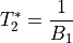 T_{2}^{*} = \frac{1}{B_{1}}
