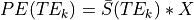 PE(TE_k) = {\bar{S}(TE_k)} * X