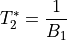 T_{2}^{*} = \frac{1}{B_{1}}